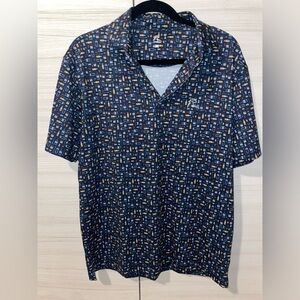 Rhoback Geometric Navy Polo Shirt